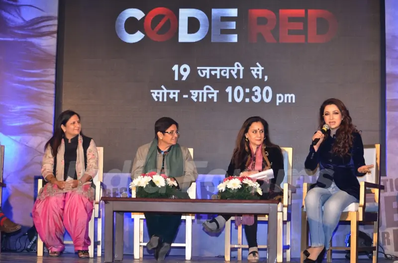 Tisca Chopra interacts with the audience during the Code Red Panel Discussion