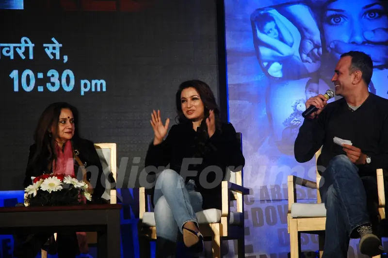 Tisca Chopra interacts with the audience during the Code Red Panel Discussion