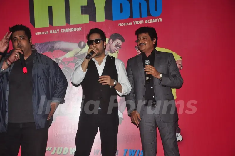 Mika Singh interacts with the audience at the Launch of the Movie Hey Bro