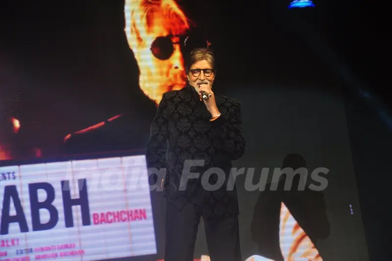 Amitabh Bachchan interacts with the audience at the Music Launch of Shamitabh