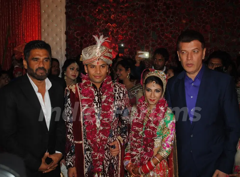Suniel Shetty and Aditya Pancholi at Producer Krishna Choudhary's Daughter's Wedding