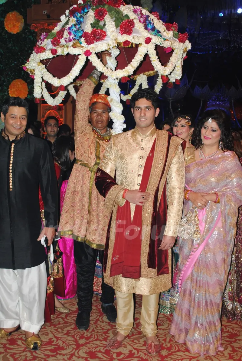 Hitesh Rahlan poses for the media at his Sangeet Ceremony
