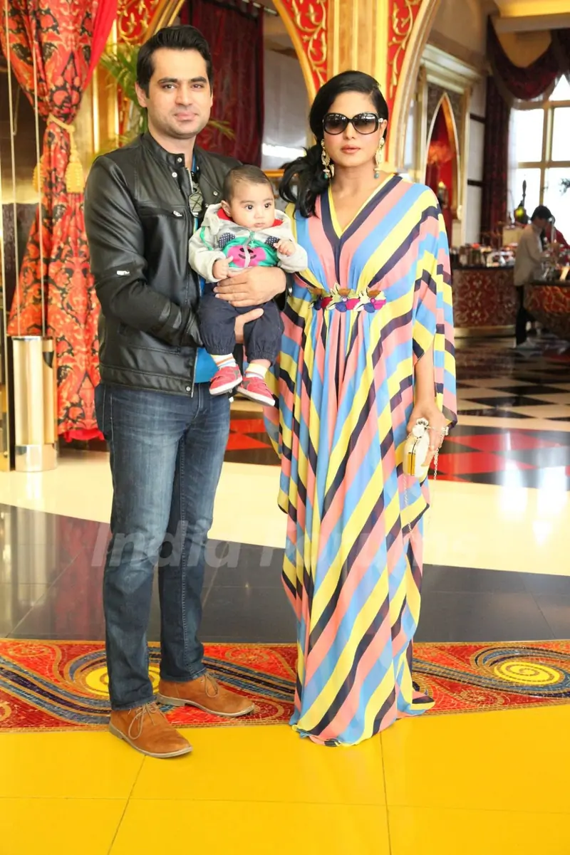 Veena Malik Birthday Celebration with her husband and son