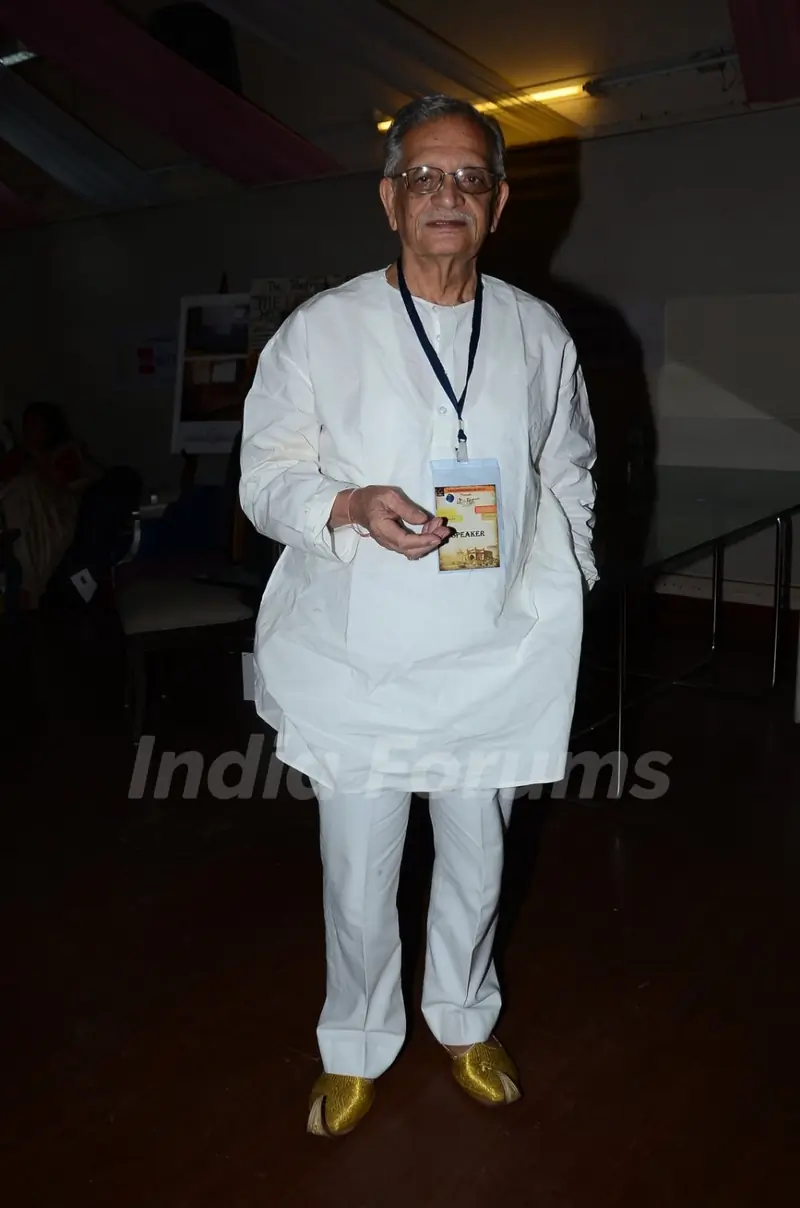 Gulzar poses for the media at the Launch of Gulzar Pluto Poems Book