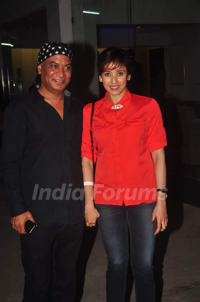 Vipin Sharma poses with a friend at the Screening Held by Rajkumar Rao