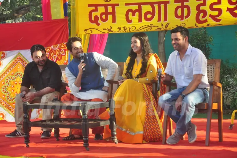 Ayushmann Khurrana interacts at the Holi Celebration of Dum Laga Ke Haisha
