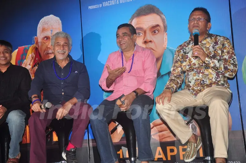 Anu Kapoor interacts with the audience at the Trailer Launch of Dharam Sankat Mein