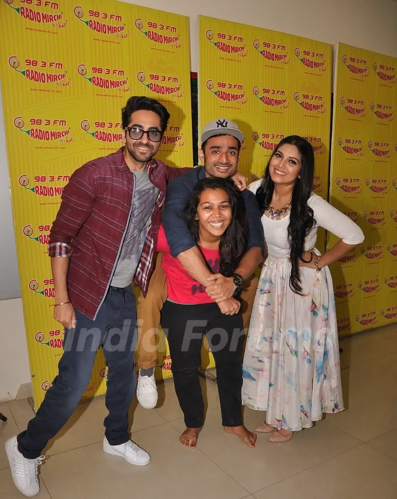 Ayushmann and Bhumi at Radio Mirchi 98.3