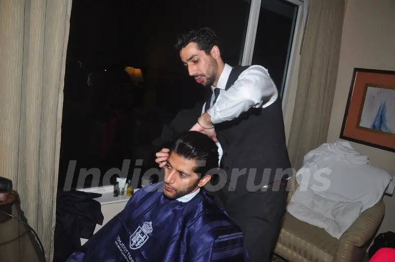 Karanvir Bohra gets ready at the Smile Foundation Charity Fashion Show