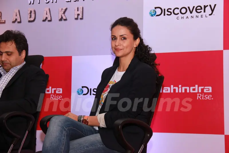 Gul Panag smiles for the camera at the Launch of Mahindra & Discovery's 'Off Road