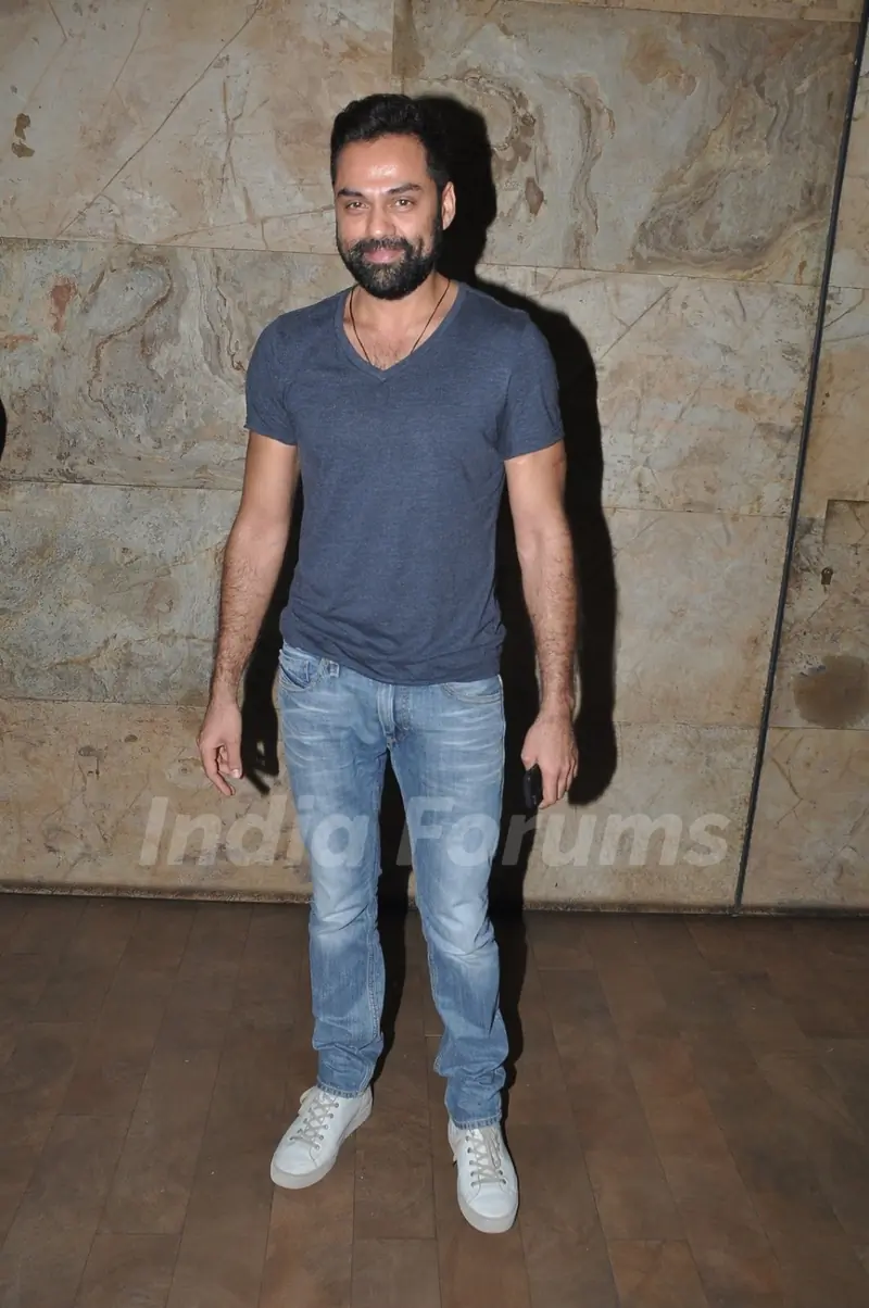 Abhay Deol poses for the media at the Special Screening of Detective Byomkesh Bakshy! at Light Box