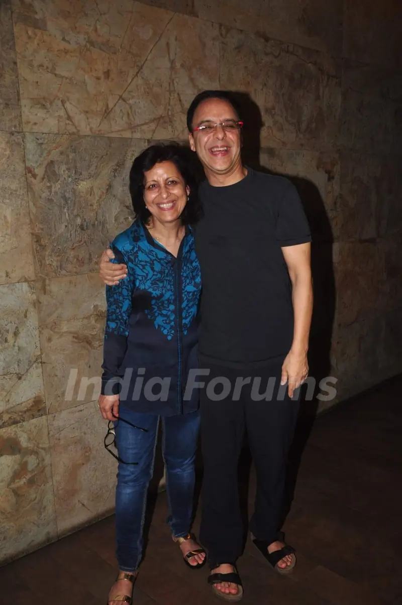 Vidhu Vinod Chopra with a Friend at Special Screening of Tanu Weds Manu Returns