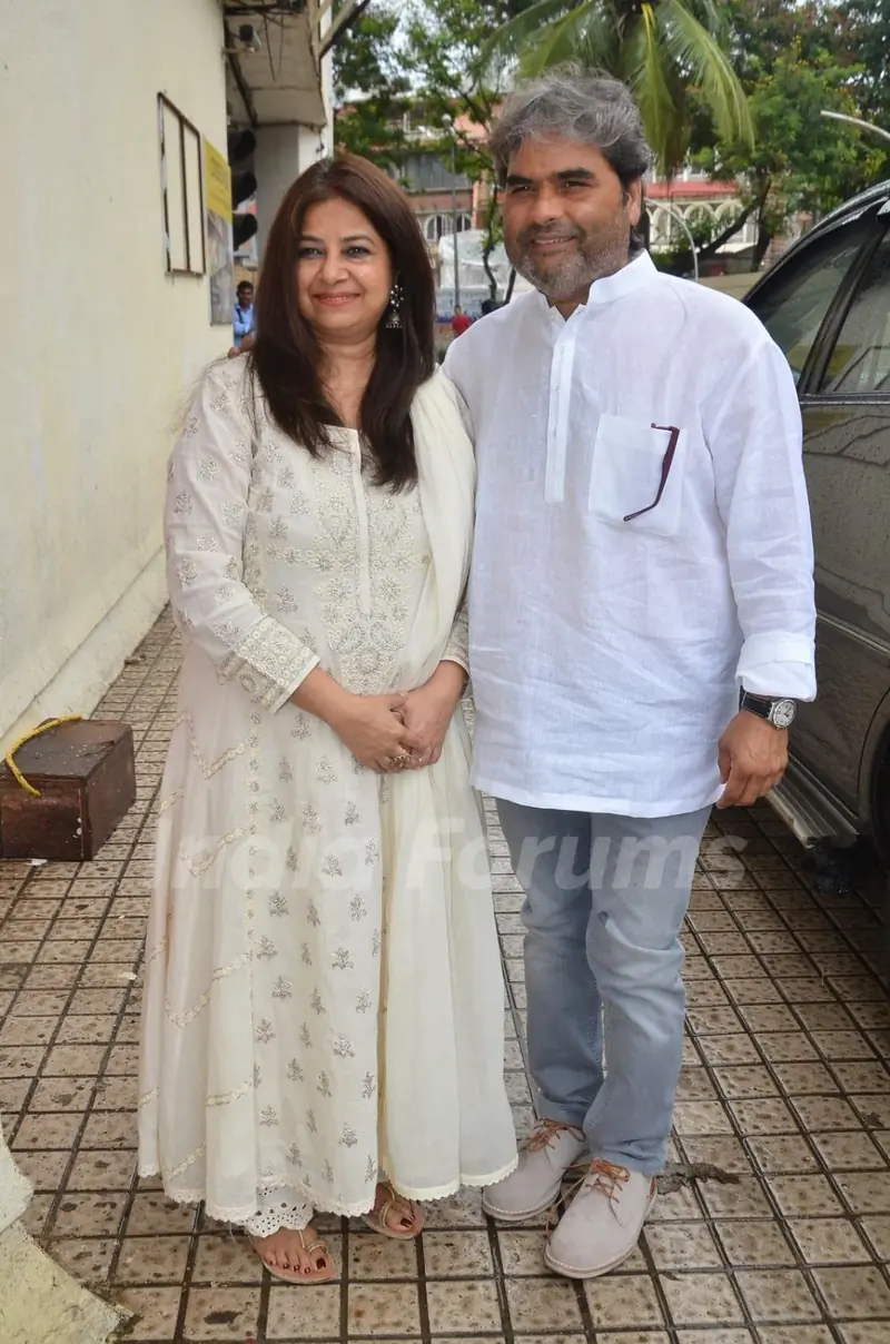 Vishal Bharadwaj and Rekha Bharadwaj at the Press Conference of Drishyam
