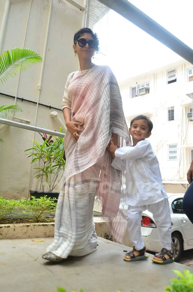 Kiran Rao snapped with Son Azad Rao Khan on the occasion of Eid