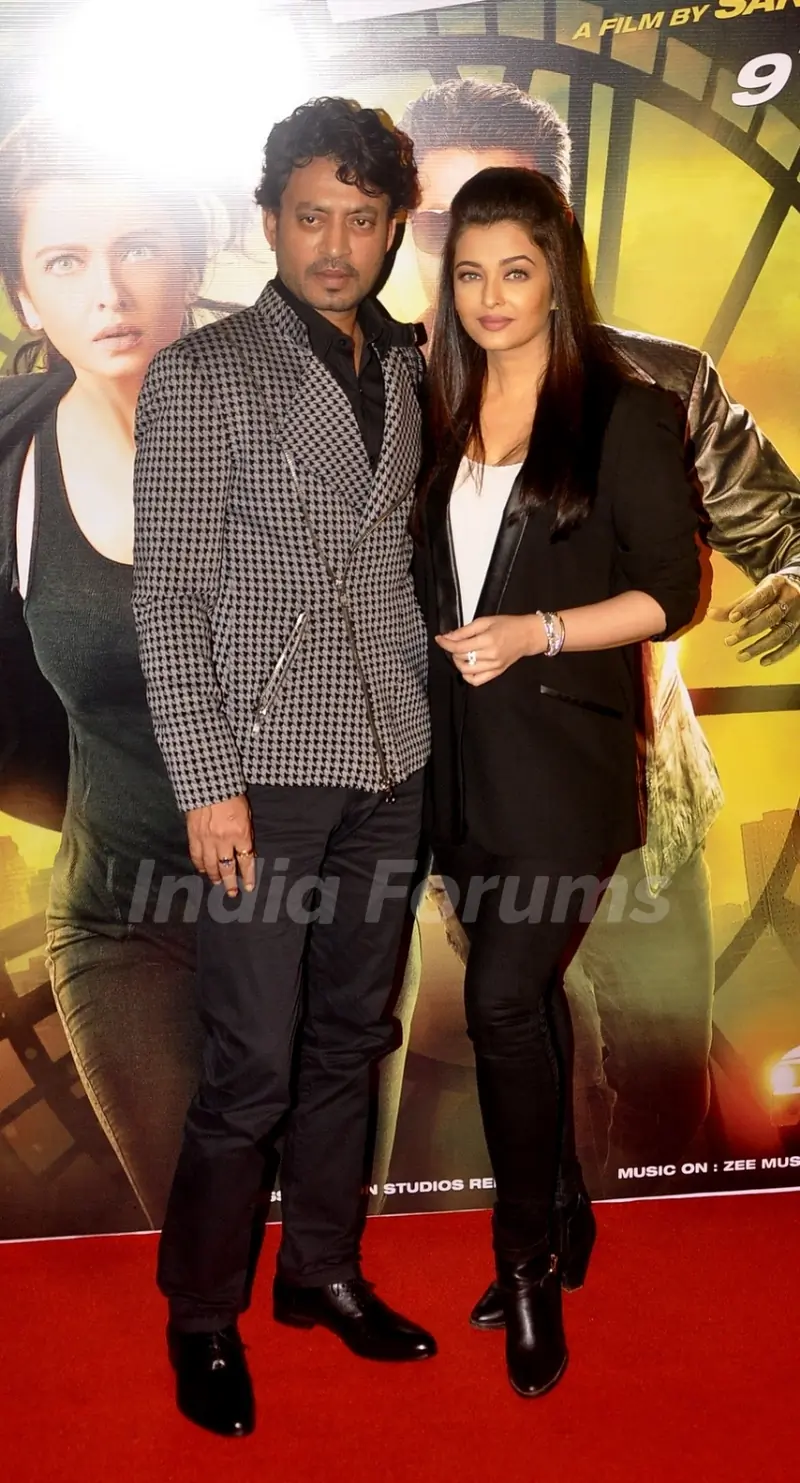 Irrfan Khan and Aishwarya Rai Bachchan at Trailer launch of Jazbaa