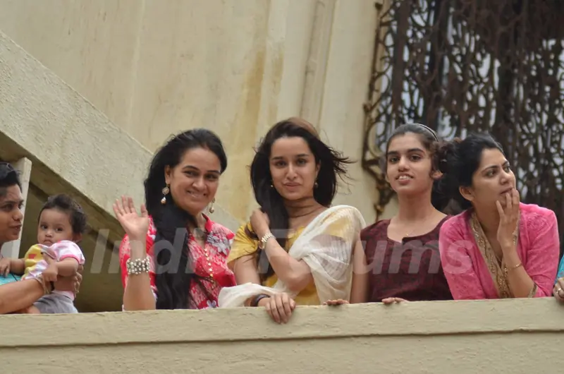 Shraddha Kapoor and Padmini Kolhapure at Local Ganesh Utsav Mandal