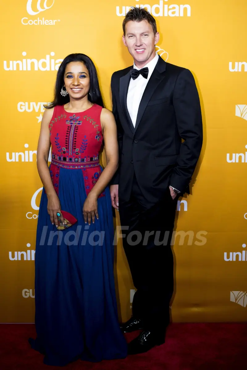 Tannishtha Chatterjee With Brett Lee at Melbourne Premiere of Unindian
