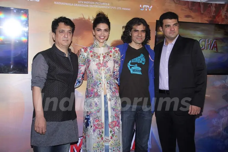 Deepika Padukone, Imtiaz Ali, Sajid Nadiadwala and Siddharth Roy Kapur at Music Launch of Tamasha