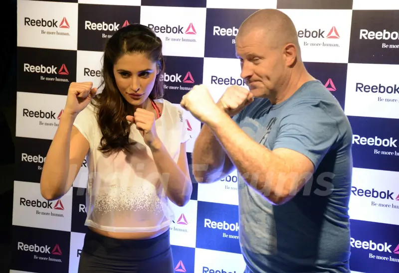 Nargis Fakhri Poses for Media at Launch of Reebok Store in Delhi
