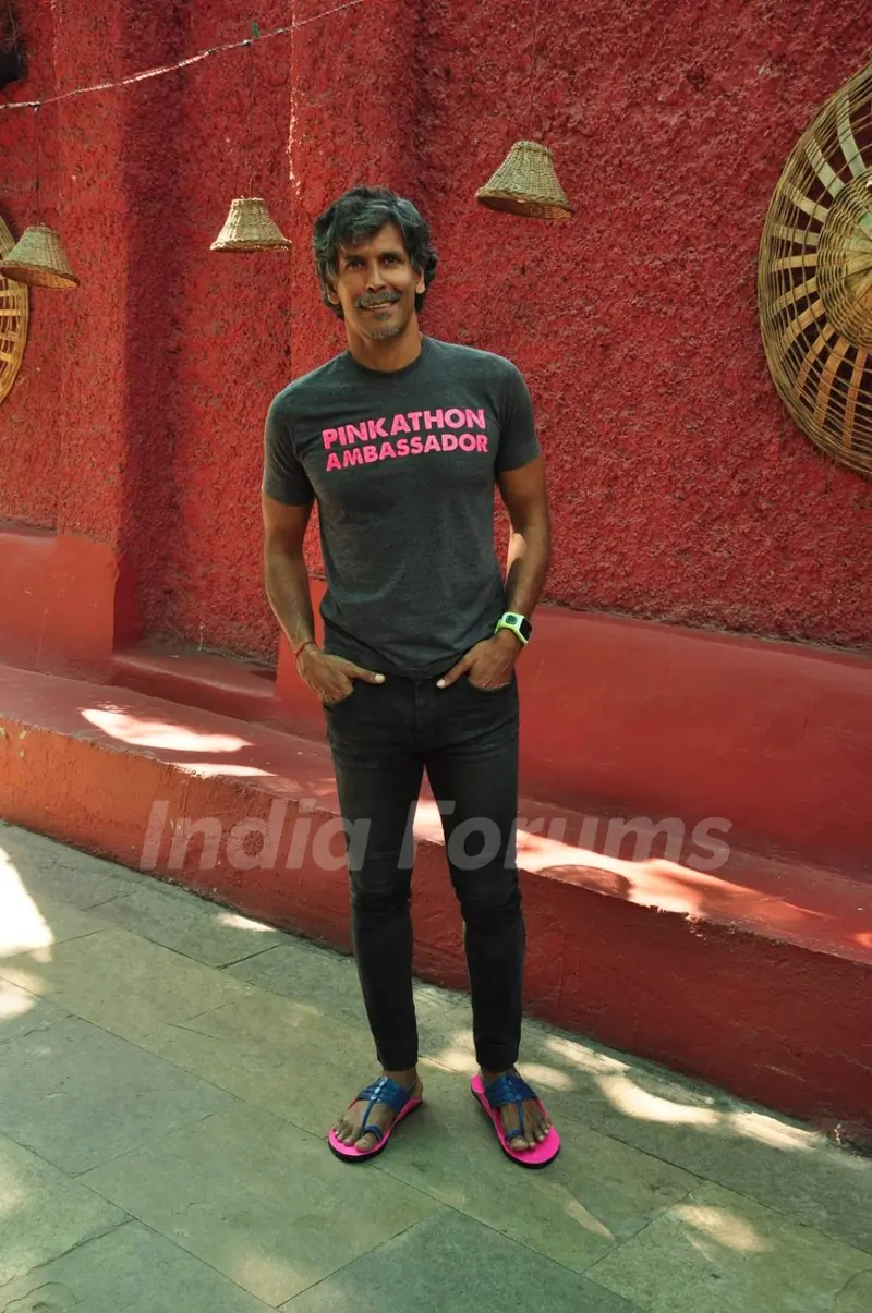 Milind Soman at Pinkathon Press Meet