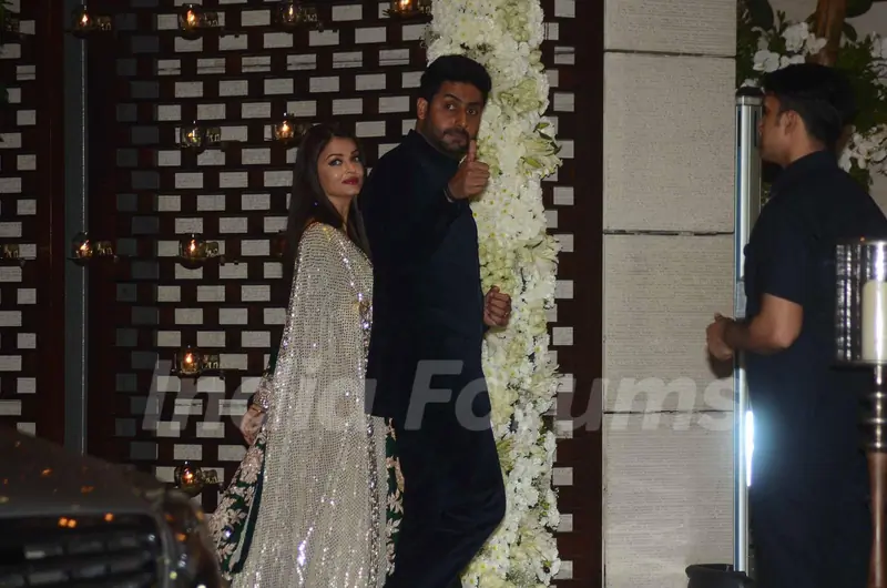 Aishwarya Rai Bachchan and Abhishek Bachchan at Mukesh and Nita Ambani's Bash