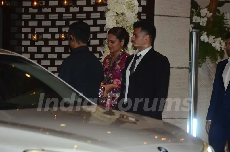 Sonakshi Sinha was snapped at Mukesh and Nita Ambani's Bash