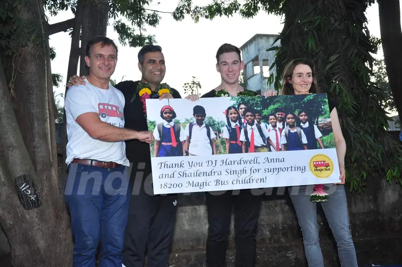 Shailendra Singh along with DJ Hardwell at Magic Bus Charity Event
