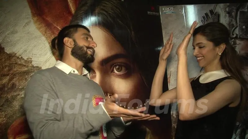 Ranveer Singh and Deepika Padukone Snapped at a TV Interview for Bajirao Mastani
