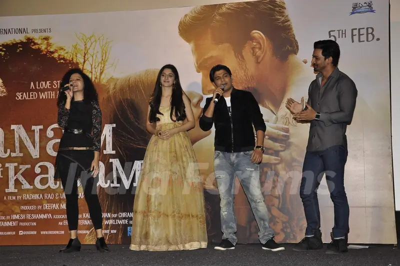 Palak Muchhal, Mawra Hocane, Ankit Tiwari and Harshvardhan Rane at Music Launch of Sanam Teri Kasam