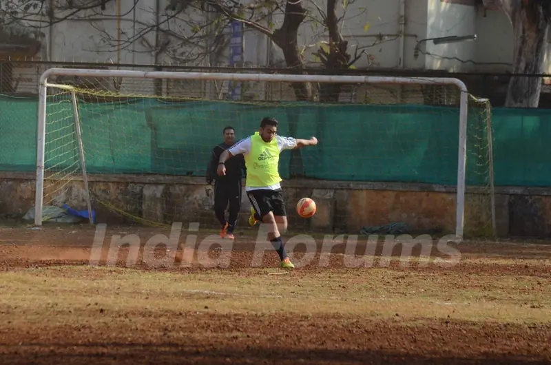 Raj Kundra and Marc Robinson Snapped Practicing Soccer