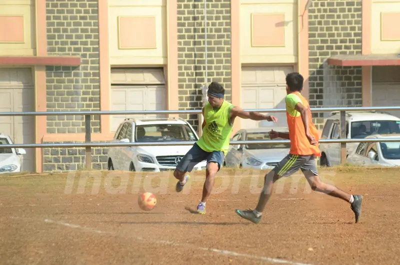 Dino Morea Snapped Practicing Soccer