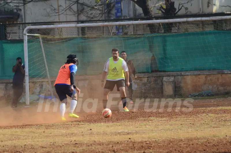 Raj Kundra abd Marc Robinson Snapped Practicing Soccer