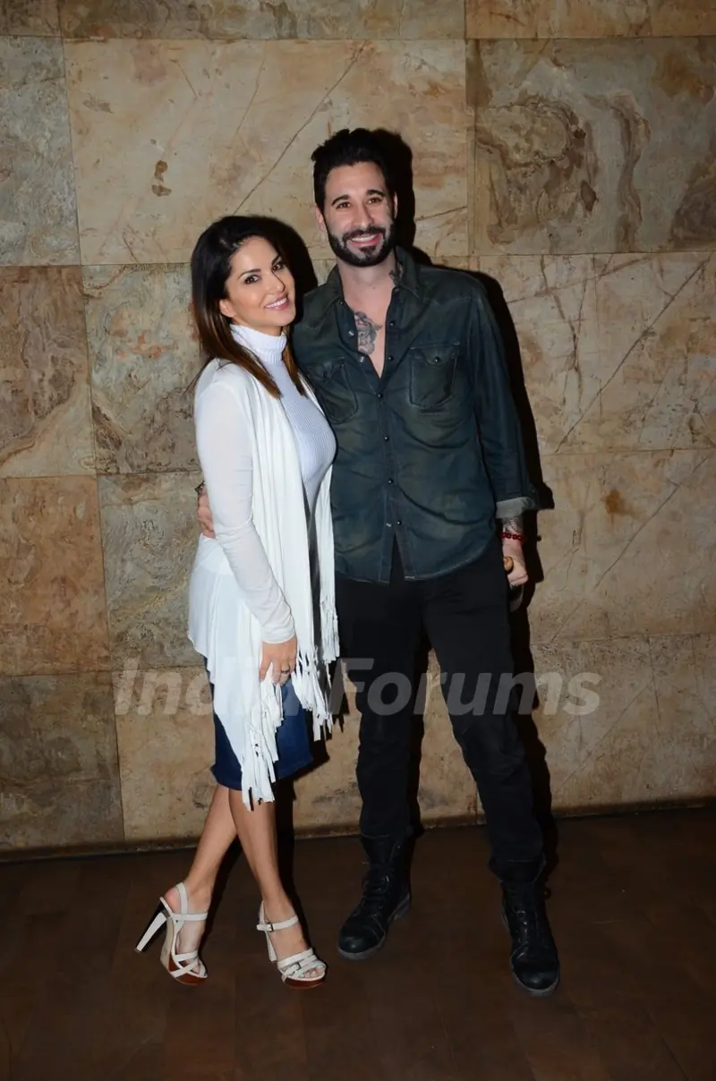 Sunny Leone with her Husband at Special Screening of 'Mastizaade'
