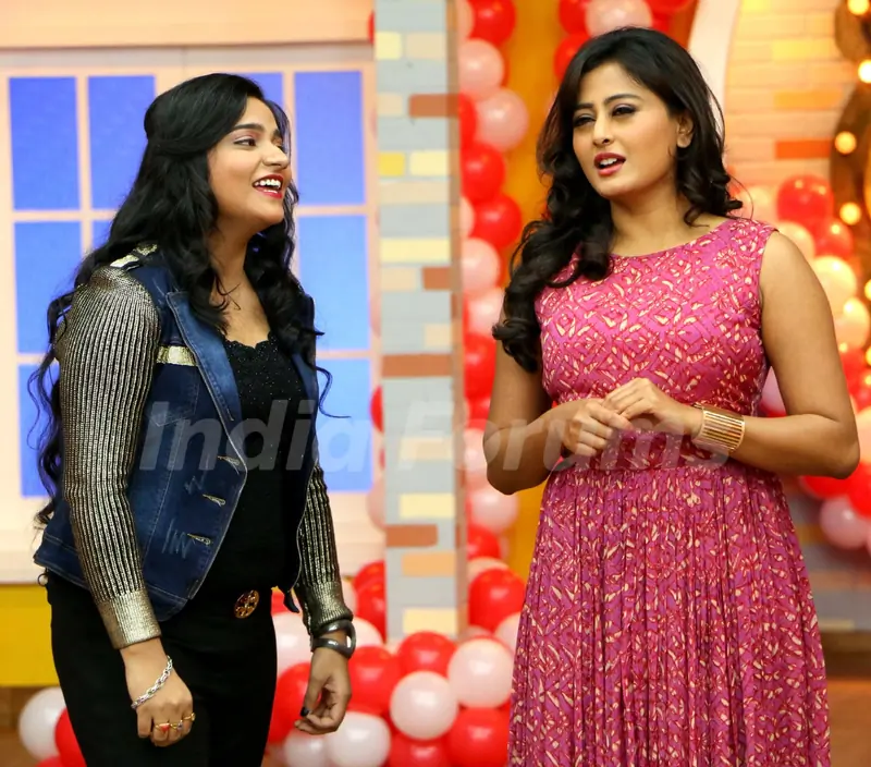 Swati Sharma and Nidhi Subbaiah at Promotions of 'Direct Ishq' on Comedy Classes