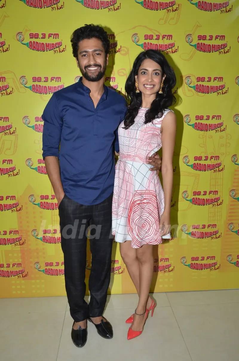 Sarah Jane Dias and Vicky Kaushal for Promotions of Film 'Zubaan' at Radio Mirchi