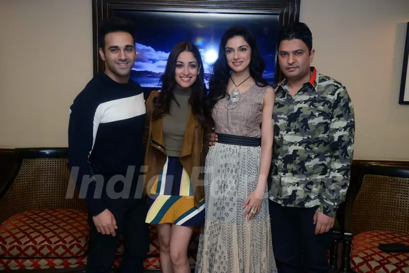Pulkit Samrat, Divya Khosla, Bhushan Kumar and Yami Gautam at Promotions of 'Sanam Re' in Delhi