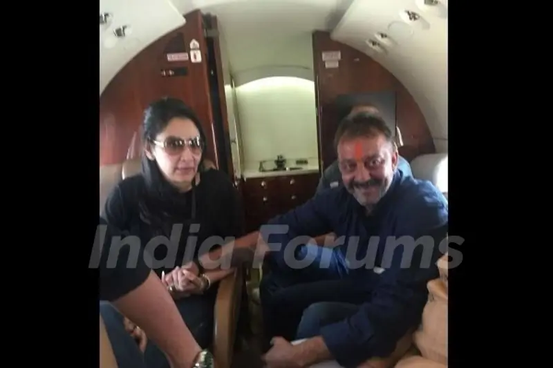 Sanjay Dutt and Manyata Dutt in their Private Plain