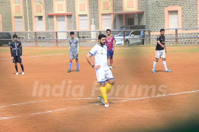 Abhishek Bachchan was snapped practicing Soccer!