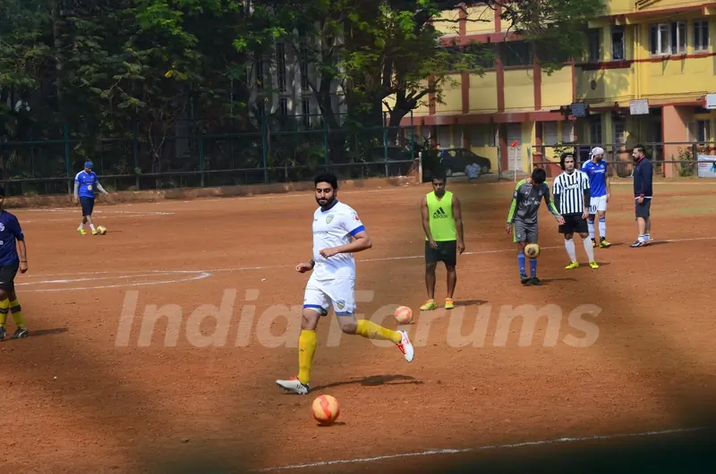 Abhishek Bachchan was snapped practicing Soccer!