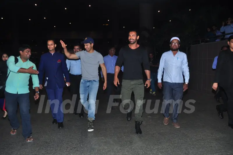 John Abraham and Varun Dhawan return from Abu Dabhi schedule