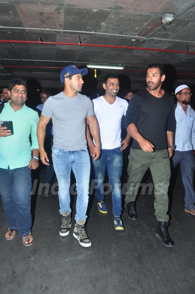 John Abraham and Varun Dhawan return from Abu Dabhi schedule