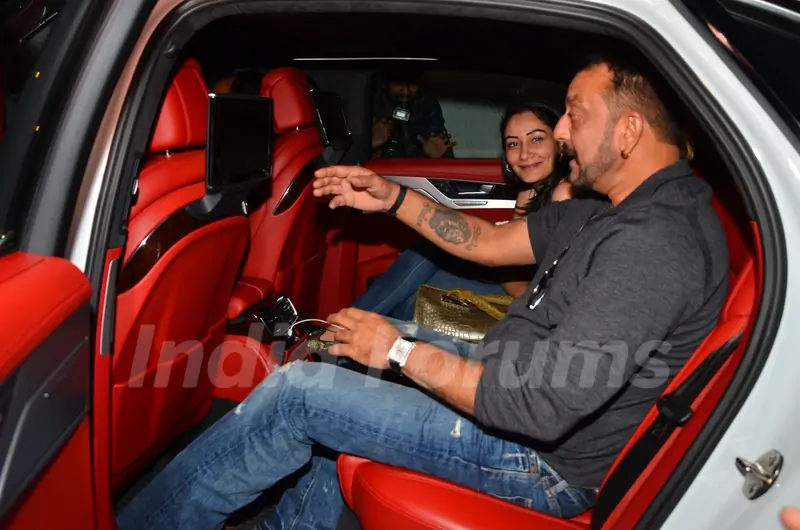 Sanjay Dutt and Manyata Dutt attends Dinner at Rajkumar Hirani's Residence