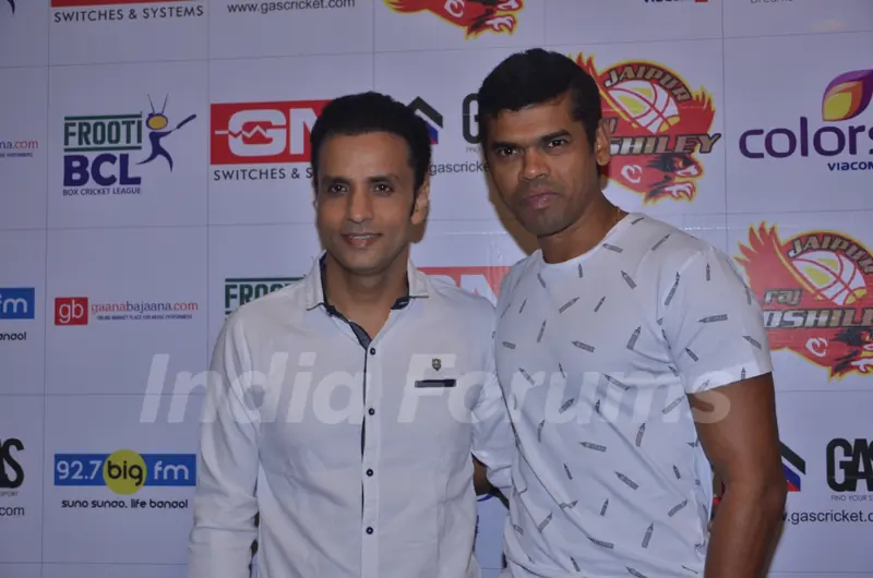 Siddhath Jadhav and Rajiv Thakur at BCL's Jaipur Raj Joshiley Jersey Launch