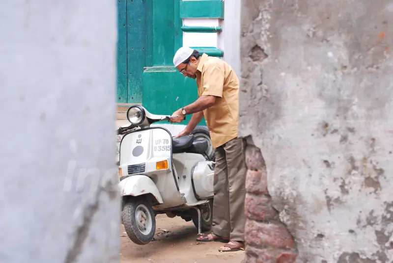 Paresh Rawal with his scooter
