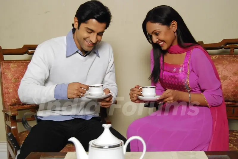 Shubh and Suhani having tea together