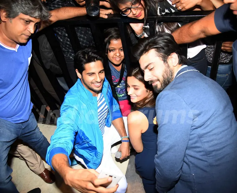 Sidharth Malhotra, Alia Bhatt and Fawad Khan for Kapoor & Sons Promotions in Delhi