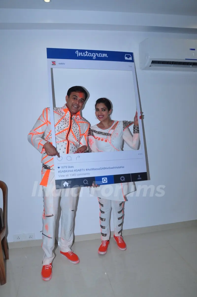 Sumeet Raghavan and Rupali Bhonsale at SAB TV Holi Celebrations