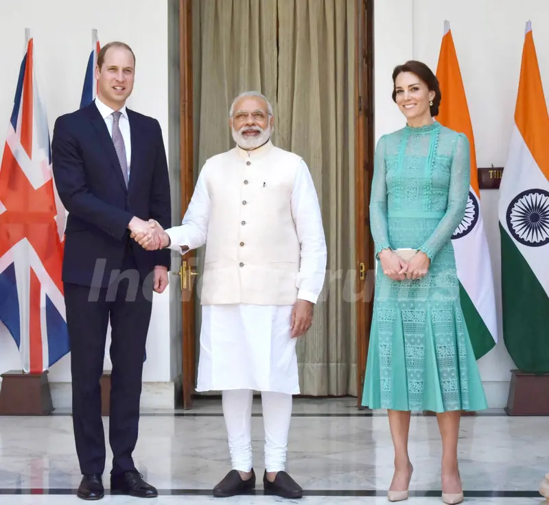 Prince William and Kat with PM Narendra Modi at Padma Bhushan Awards 2016 Ceremony