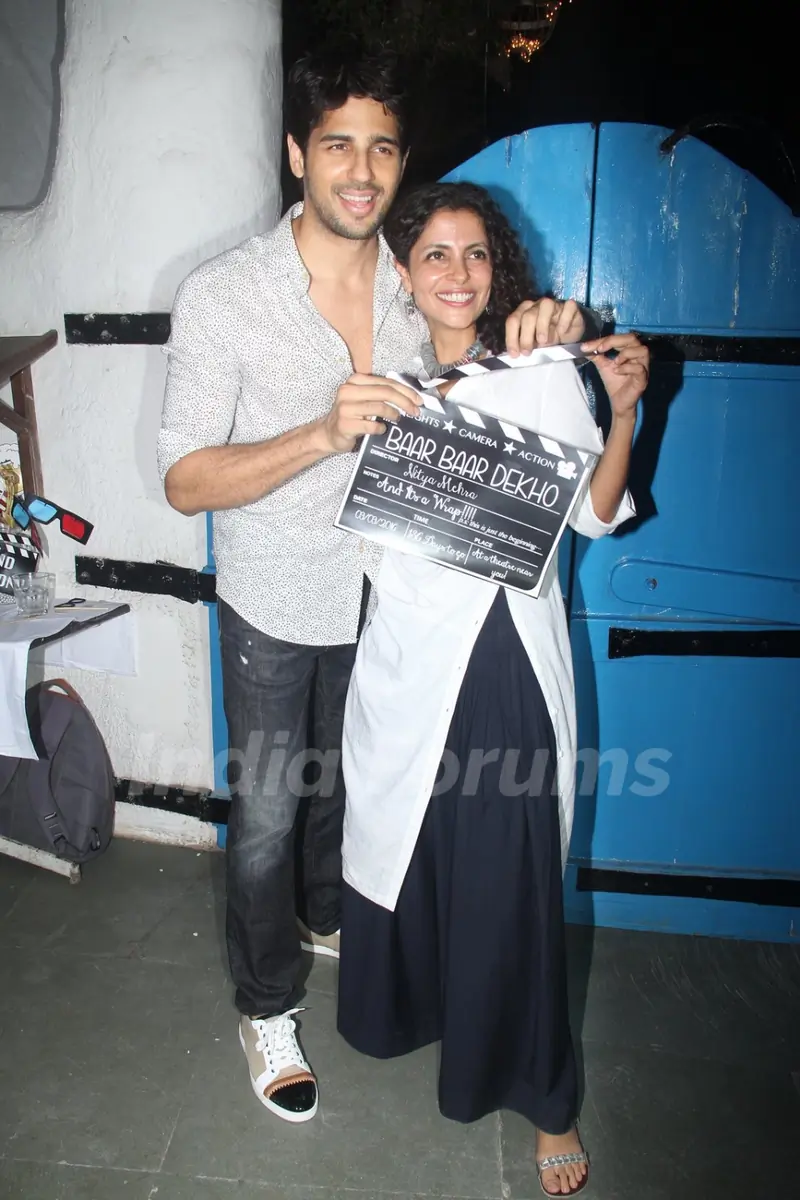 Sidharth Malhotra and Nitya Mehra at Wrap up Bash of the film 'Baar Baar Dekho'