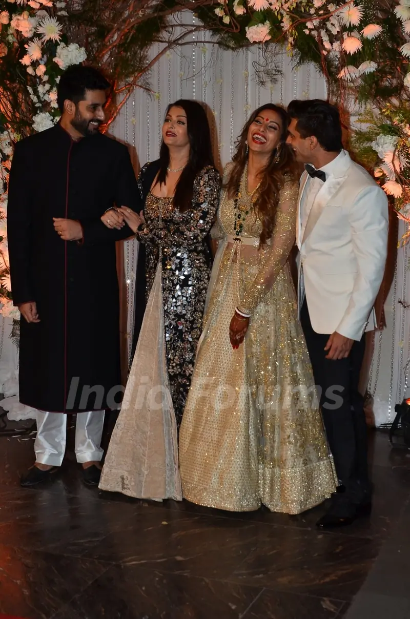 Abhishek Bachchan and Aishwarya Rai Bachchan at Karan - Bipasha's Star Studded Wedding Reception